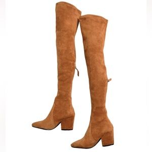 NWOT • Goodnight Macaroon Suede Over the Knee Boots